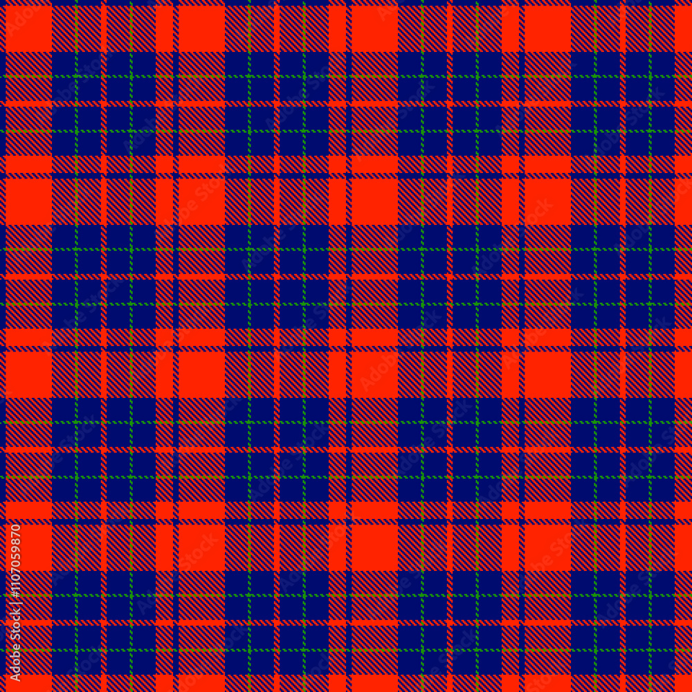 Fototapeta premium Seamless tartan pattern with red, black, yellow and blue colors, new year christmas background