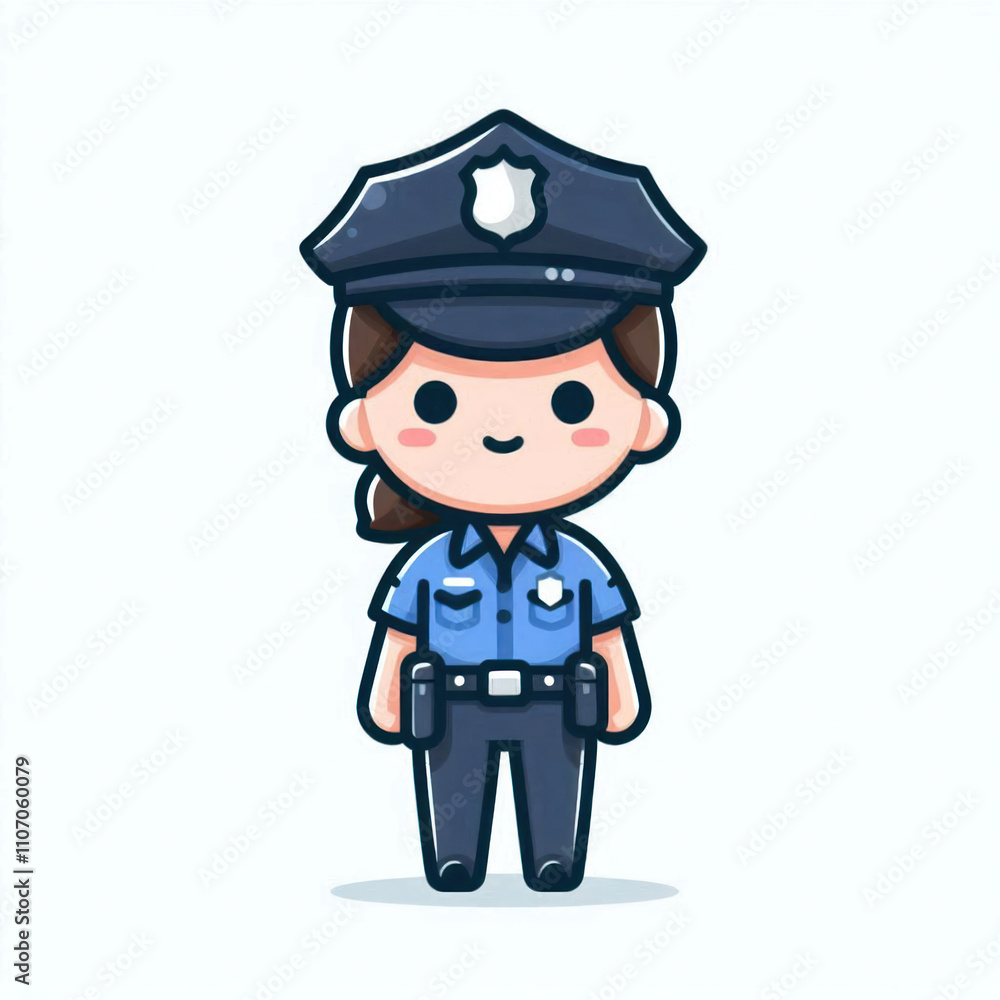 Police Cartoon Illustration Simple Design Vector Police Cartoon Illustration Simple Design Vector