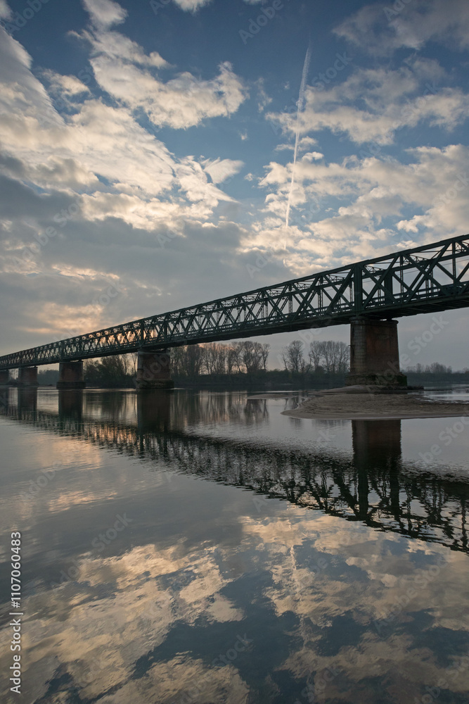 Bridge Becca landscape panorama river Ticino nature
