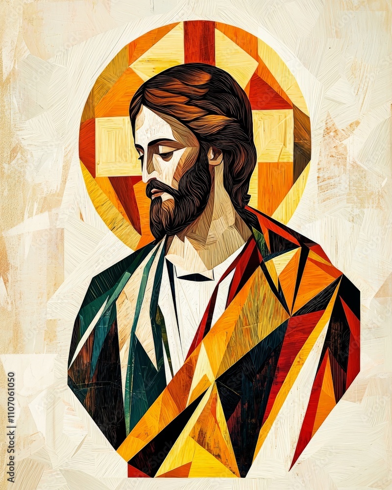 Obraz premium geometric flat illustration of jesus christ