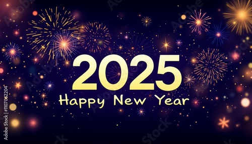 2014 New Year Celebration Fireworks Night Illustration Vector Design