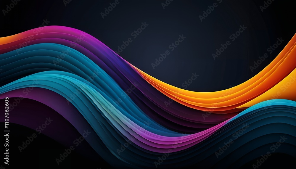 Abstract Colorful Waves Design: Vibrant Layered Curves on Dark Background,Digital Art, Graphic Design,Modern Wallpaper Abstract Colorful Waves Design: Vibrant Layered Curves on Dark Background,Digital Art, Graphic Design,Modern Wallpaper