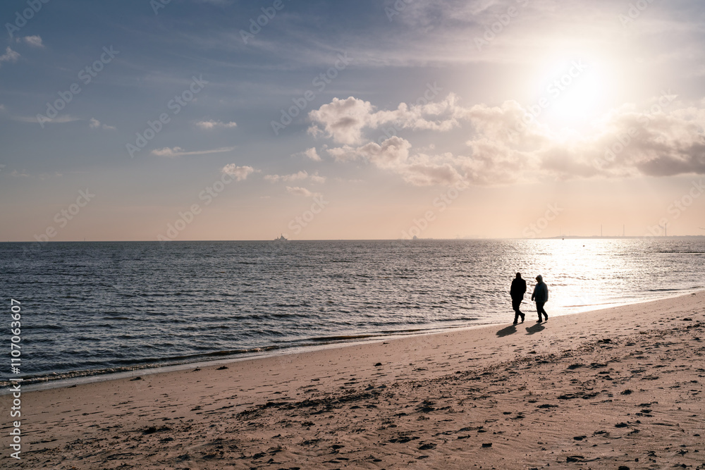 Strandspaziergang Ende November 2024 in Schillig, Wangerland, Nordsee