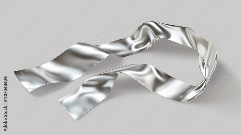 3d silver roll tape. Adhesive duct scotch isolated vector. Metal color sticker strip for decor. Realistic clerical glue band to fix or repair illustration set. Sticky, folded and crumpled ribbon 3d silver roll tape. Adhesive duct scotch isolated vector. Metal color sticker strip for decor. Realistic clerical glue band to fix or repair illustration set. Sticky, folded and crumpled ribbon