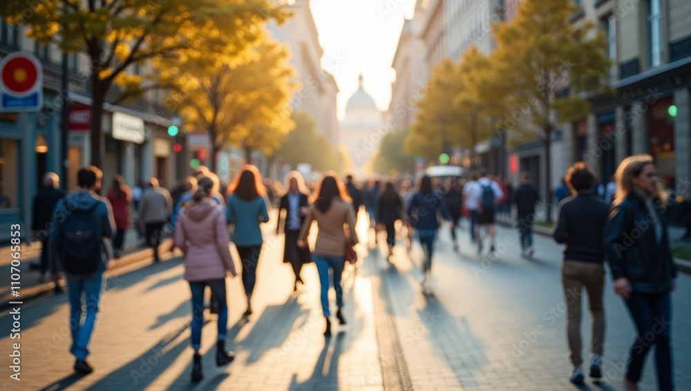 Obraz premium people walking in the city