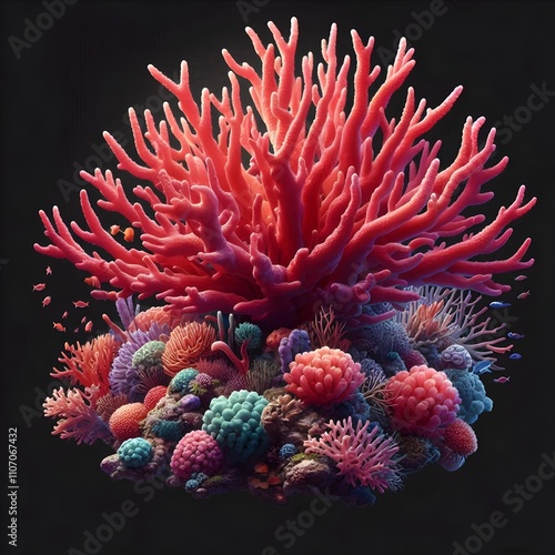 PNG Fire coral nature plant sea. on white background photo