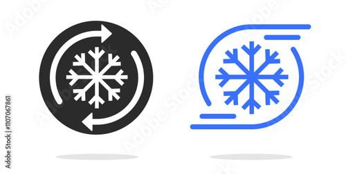 Air cooling icon vector simple graphic set, fan freezer airflow turbo circulation logo sign symbol, refrigerant or conditioner keeping cold ui line stroke outline art label image clip art

