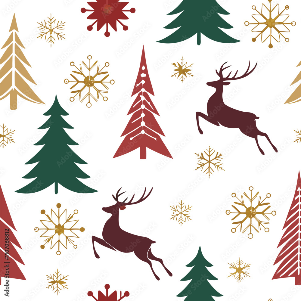 Fototapeta premium Eyecatching beautiful Christmas theme pattern design with Christmas
