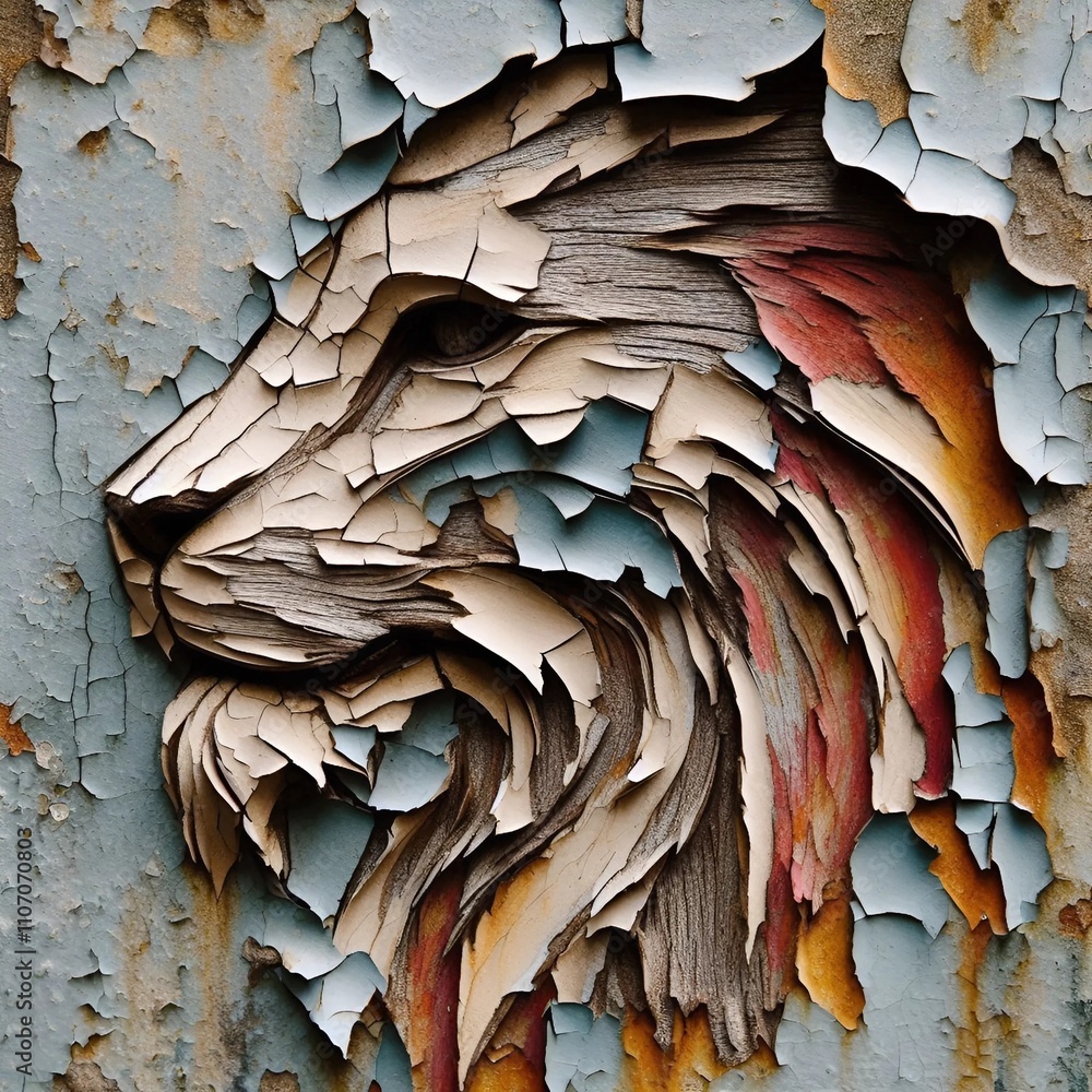 Fox Reborn Through Weathered Paint Fox Reborn Through Weathered Paint