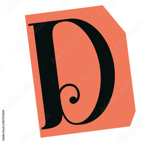 Ransom Alphabet Cutout Letter D