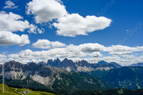 View of the Rossalm and the Aferer and Villnösser Geisler mountains