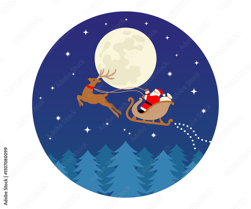 Fototapeta premium Flying Santa