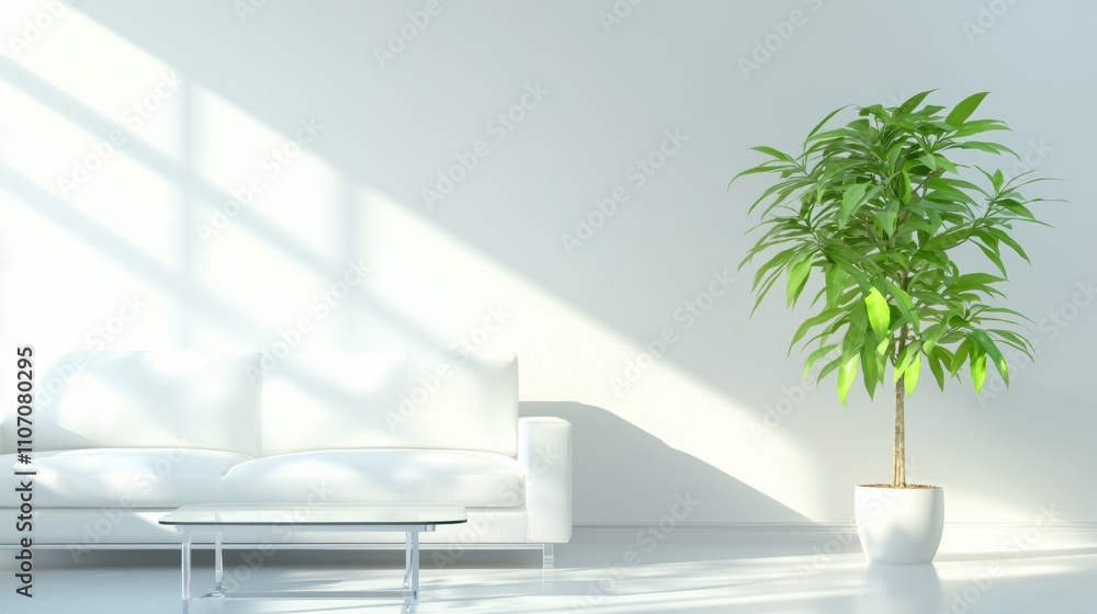Open Space A living room with a white sofa, a glass coffee table, and a large indoor plant, creating a bright and airy atmosphere. Open Space A living room with a white sofa, a glass coffee table, and a large indoor plant, creating a bright and airy atmosphere.
