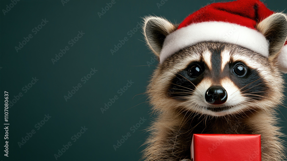 chirstmas Santa clause raccoon chirstmas Santa clause raccoon