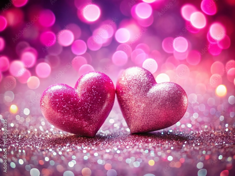 Romantic Sweet Hearts on a Pink Bokeh Background with Diamond Dust for Valentine’s Day Celebrations and Love-Themed Promotions Romantic Sweet Hearts on a Pink Bokeh Background with Diamond Dust for Valentine’s Day Celebrations and Love-Themed Promotions
