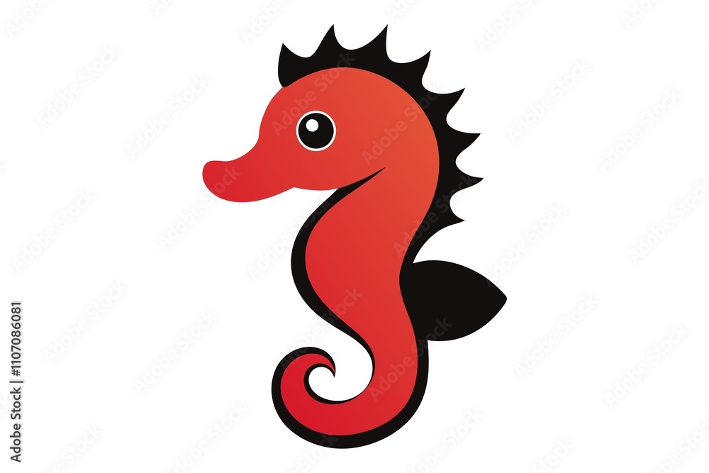 illustration of a red seahorse illustration of a red seahorse