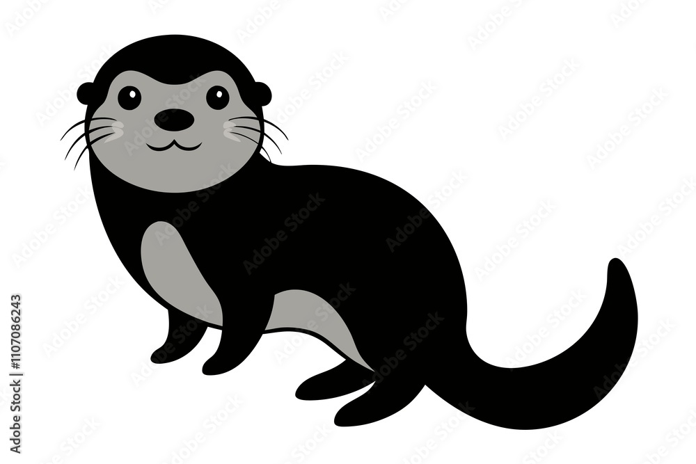 Fototapeta premium illustration of a sea otter