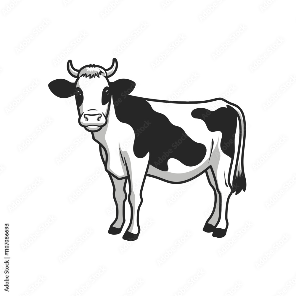 Fototapeta premium Creative Cow Illustration for Merchandise