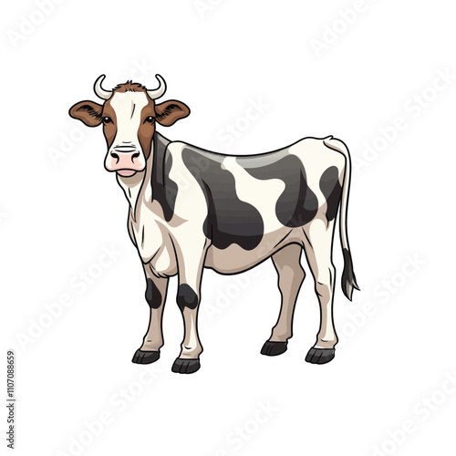 High-Resolution Cow Illustration for Stock Use