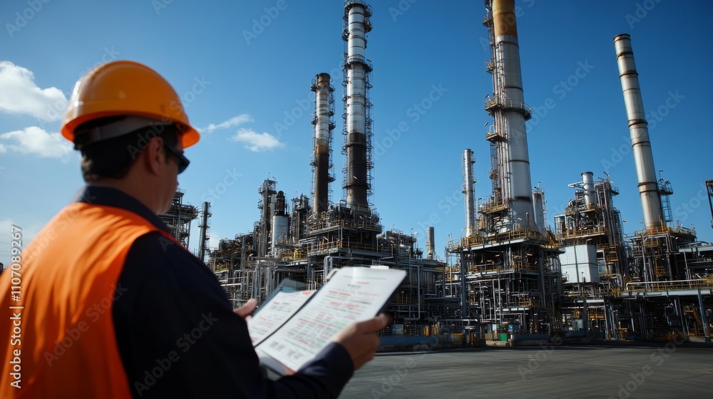 Expert Reviewing Financial Data at Industrial Investment Site Expert Reviewing Financial Data at Industrial Investment Site