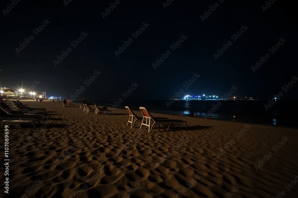 Fototapeta premium Night beach. Landscape