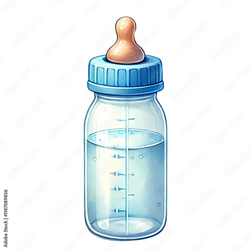 baby bottle with milk - Baby shower blue theme baby bottle with milk - Baby shower blue theme