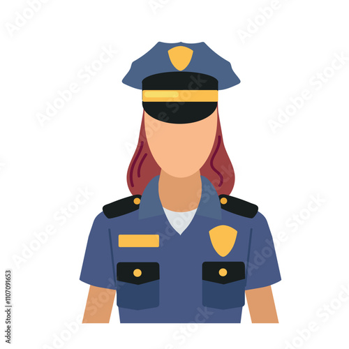 Policewoman white terrier icon clipart avatar logotype isolated illustration