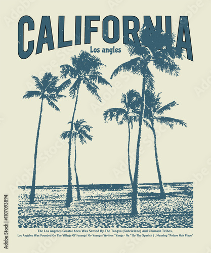 American surf artwork, los angeles badge. California grunge paradise for girl. For t-shirt with palms. summer beach slogan with beach illustration, Hawaii, Aloha surf typography for t-shirt print ,