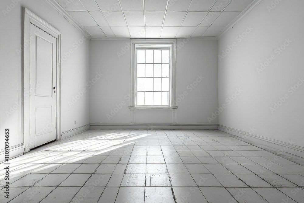 Sunlit Empty Room: Minimalist Interior Design Photography Sunlit Empty Room: Minimalist Interior Design Photography