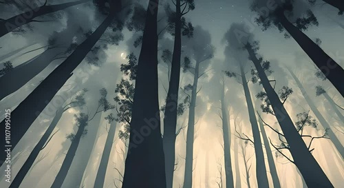 Wallpaper Mural Mysterious Forest Glow Torontodigital.ca