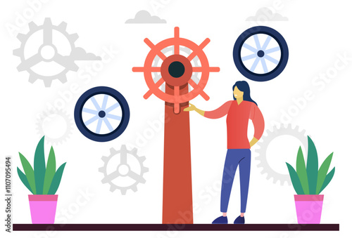 Pnwheel Concept Illustration Stylish and Beautiful
