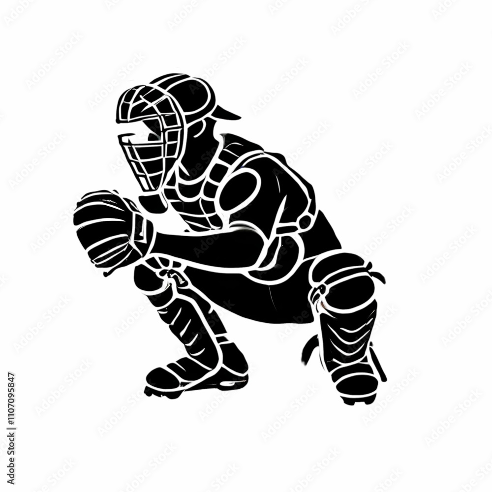 Baseball players in various positions Baseball players in various positions