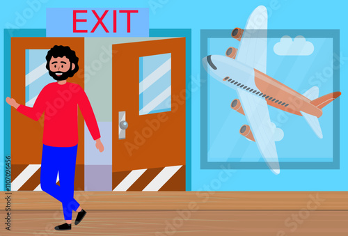 Exit Concept Illustration Stylish and Beautiful