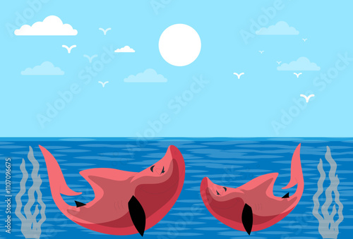 Fins Concept Illustration Stylish and Beatiful