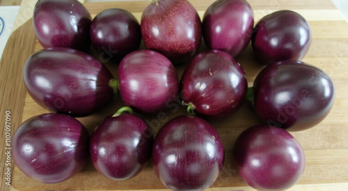 Wallpaper Mural eggplants isolated on white background Torontodigital.ca