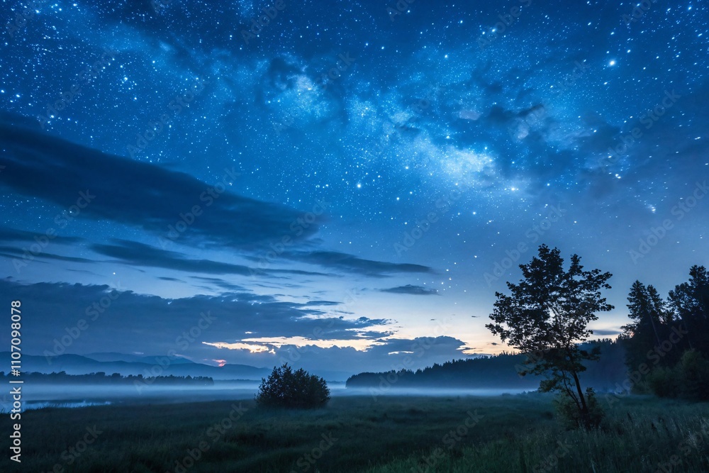 Obraz premium Celestial Deep Blue Sky Background