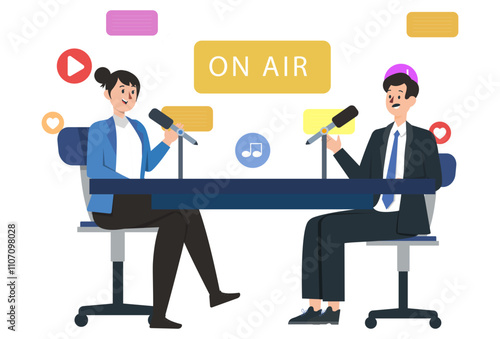 On Air Concept Illustration Stylish and Beautiful