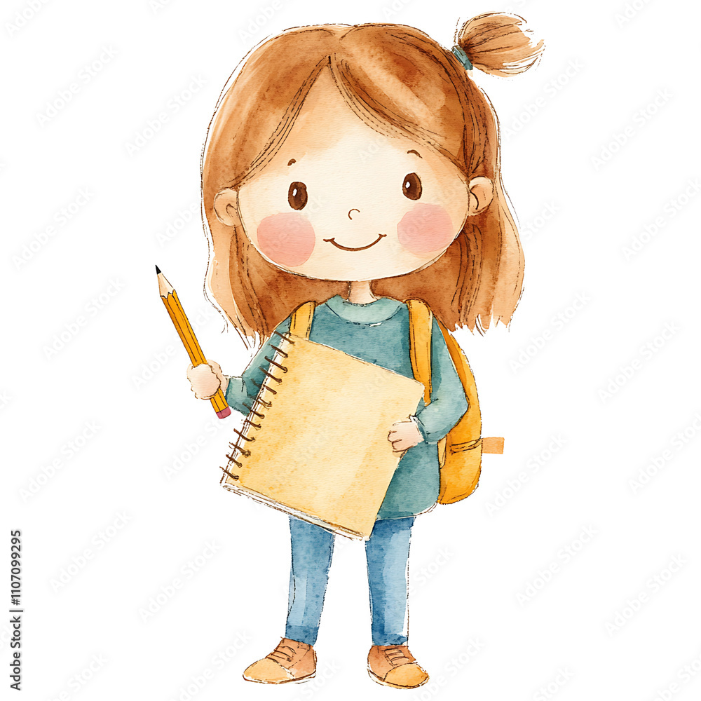 Cute watercolor clipart isolated on white background. Cute watercolor clipart isolated on white background.