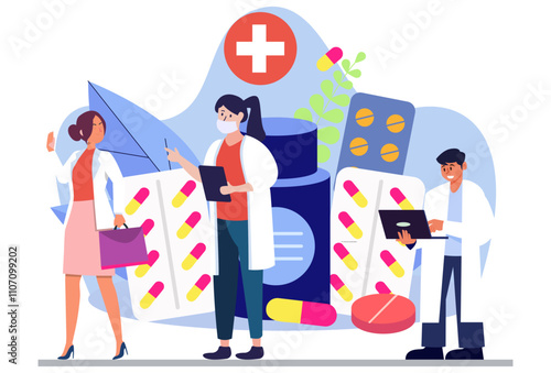 Pharmacy Concept Illustration Stylish and Beatiful