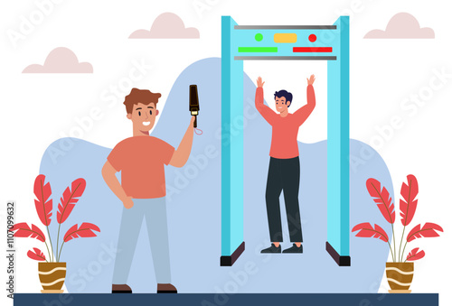 Metal Detector Concept Illustration Stylish and Beatiful