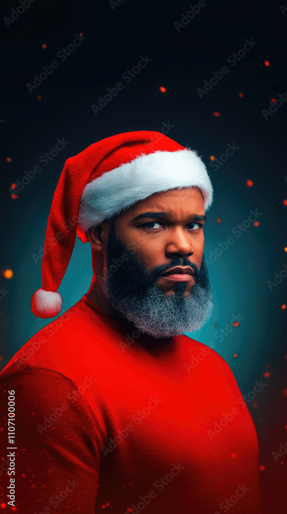portrait of santa claus with christmas theme background portrait of santa claus with christmas theme background