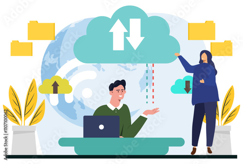 Cloud Computing Concept Illustration Stylish and Beatiful