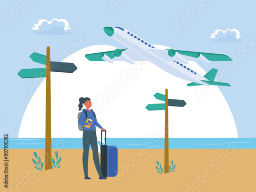 Flight Directions Concept Illustration Stylish and Beautiful