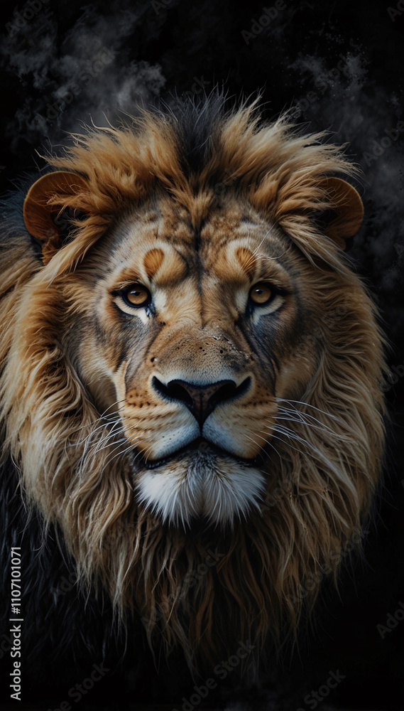 Beautiful Close Up of Lion with Majestic and Flowing Golden Mane Photography Beautiful Close Up of Lion with Majestic and Flowing Golden Mane Photography