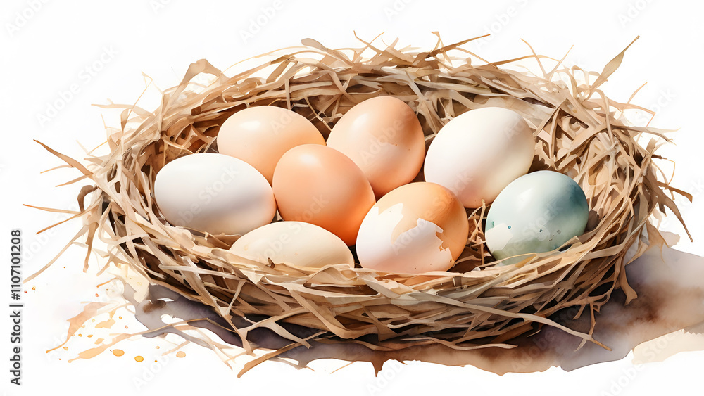 A still life of fresh eggs, perfect for a kitchen or farmhouse decor. A still life of fresh eggs, perfect for a kitchen or farmhouse decor.