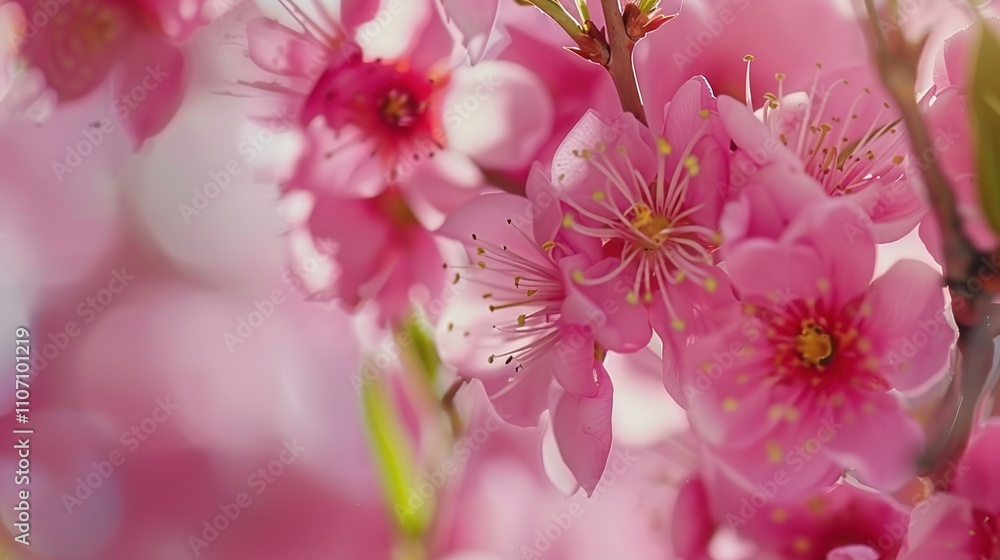 Fresh Close-Up of Plum Blossoms - A Delicate and Vibrant Floral Scene. The intricate details of the blossoms evoke elegance and natural beauty. Fresh Close-Up of Plum Blossoms - A Delicate and Vibrant Floral Scene. The intricate details of the blossoms evoke elegance and natural beauty.
