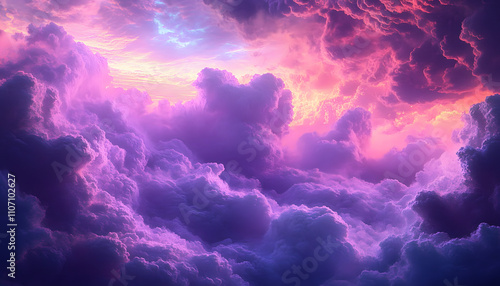 A Sea of Pink and Purple Clouds with Scattered Light