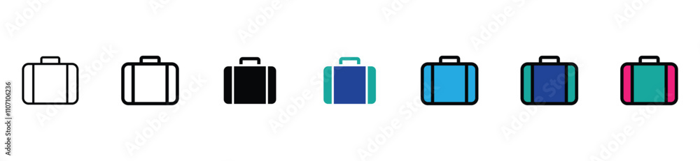briefcase icon. baggage icons set. vector illustration of suitcase for web. stock vector. briefcase icon. baggage icons set. vector illustration of suitcase for web. stock vector.