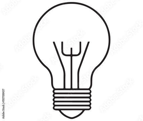 Light bulb icon, Outline light bulb vector illustration