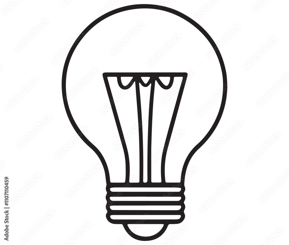 Light bulb icon, Outline light bulb vector illustration Light bulb icon, Outline light bulb vector illustration